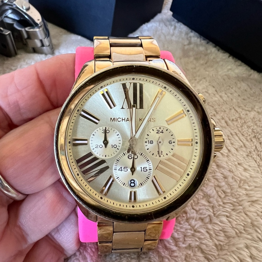 Michael Kors chronograph gold-plated women’s watch